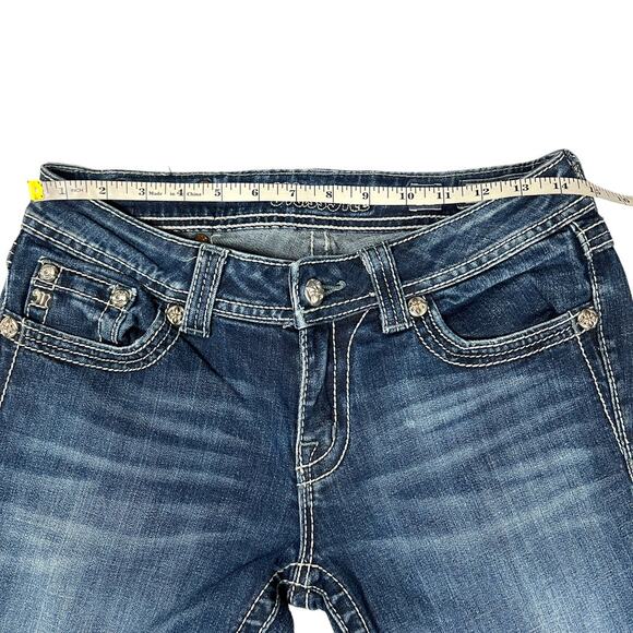 Miss Me Boot Cut Jeans JP5745B3 Mid Rise Medium Wash Denim Pants Women's 28 - Picture 7 of 14